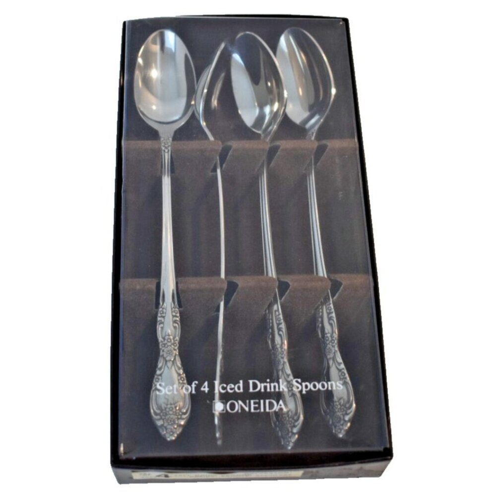 Oneida Galveston Distinction HH Stainless Flatware Set of 4 Tall Drink  Spoons